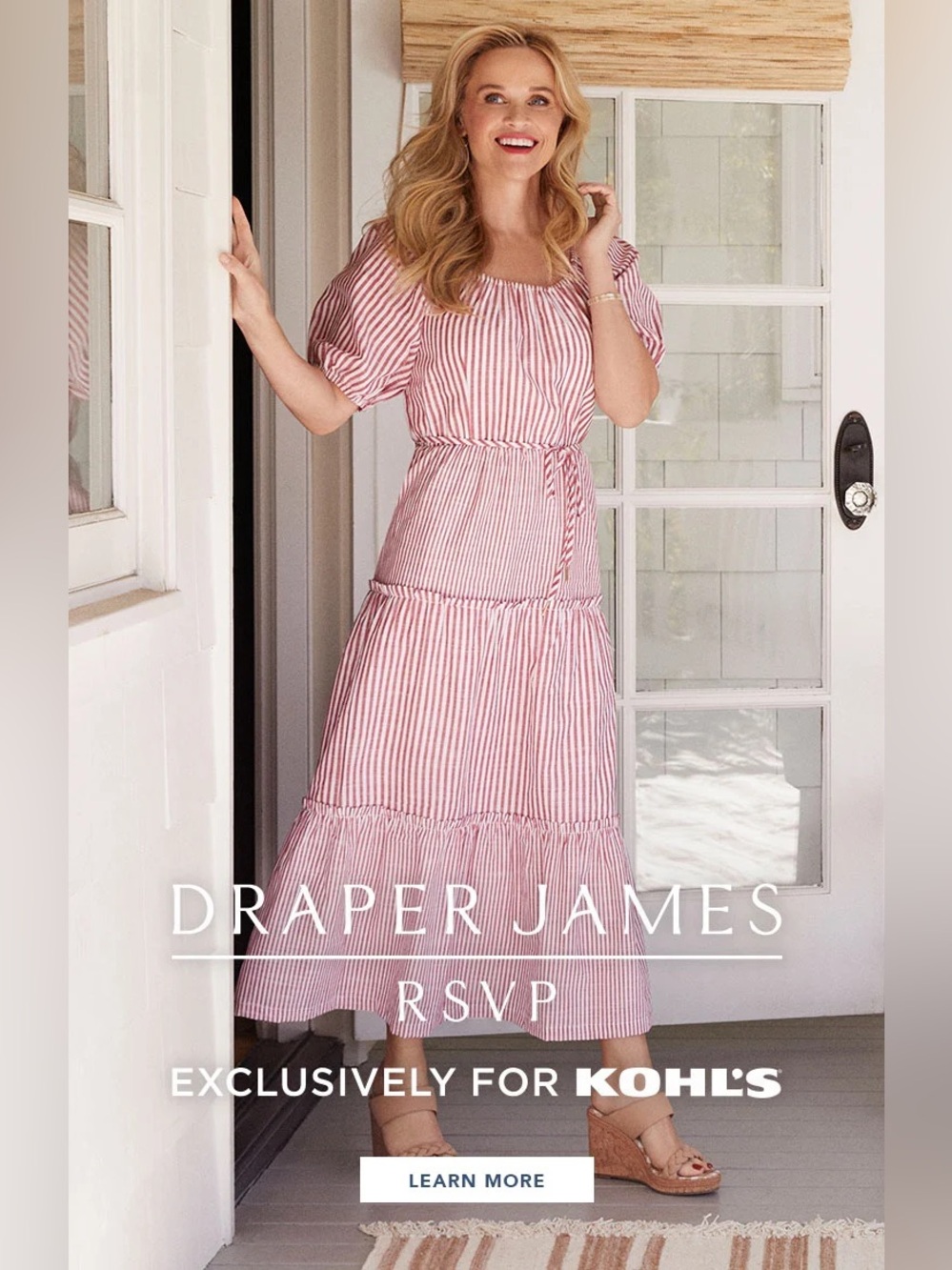 Draper James Red Striped Maxi Dress Size XS